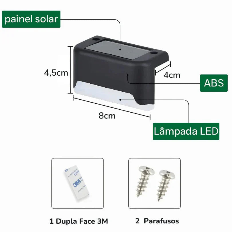 KIT 2 Luminárias Solares LED | Luz Quente IP65 PowerMax