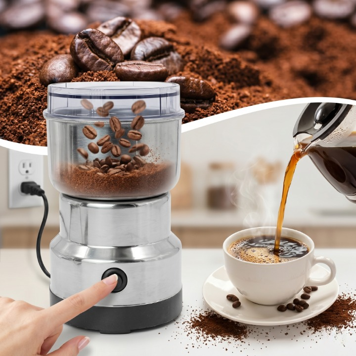 Moedor Elétrico de Café, Grãos e Temperos em Inox | Triturador Multifuncional