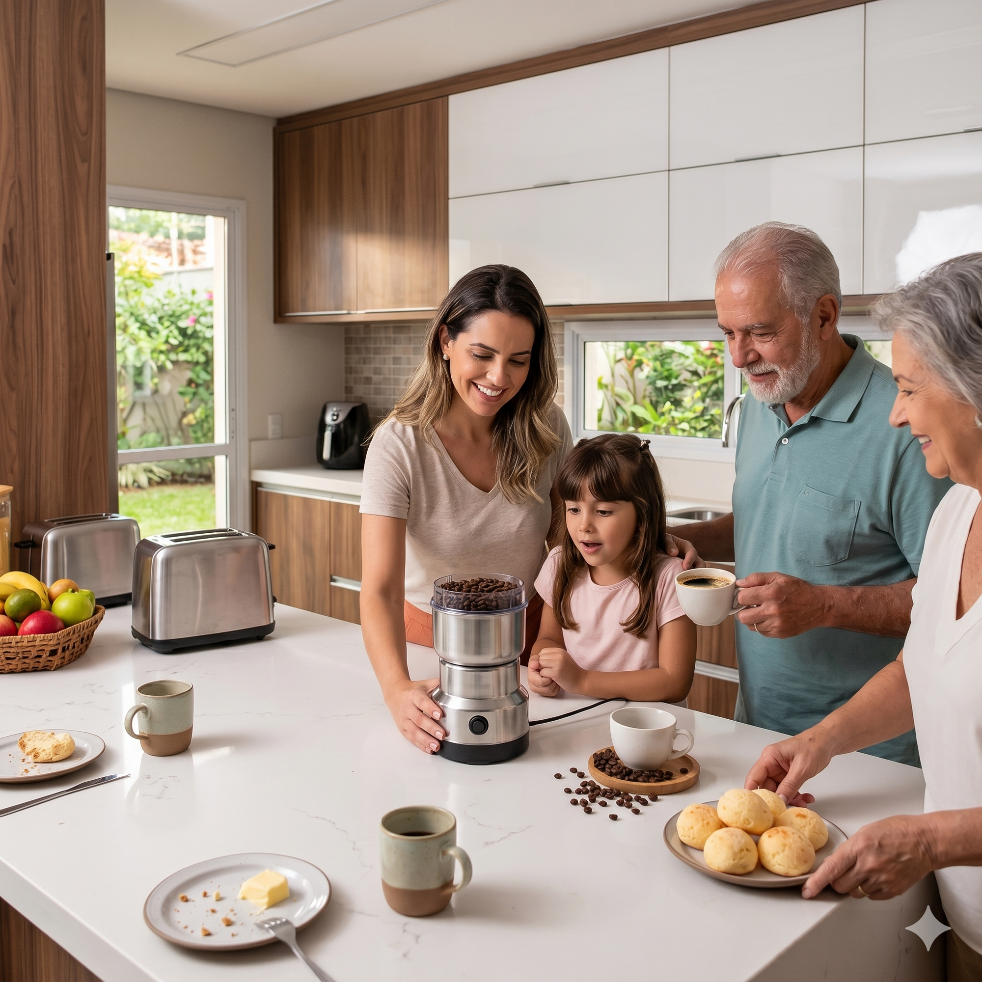 Moedor Elétrico de Café, Grãos e Temperos em Inox | Triturador Multifuncional