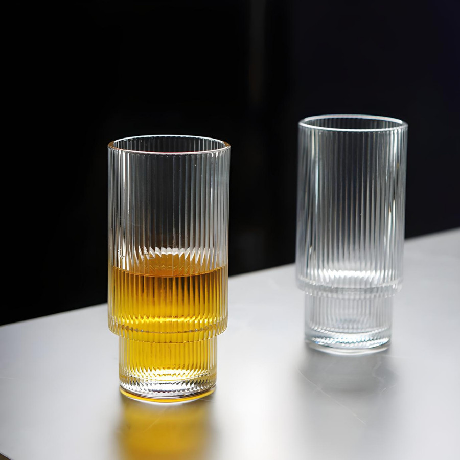 Conjunto 6 Copos Premium Canelado Grafiatto Alto 310ml